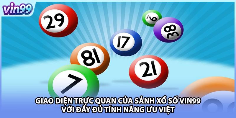 Giao diện trực quan của sảnh xổ số VIN99 với đầy đủ tính năng ưu việt
